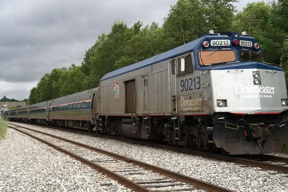 Downeaster train in Maine